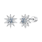 925 Sterling Silver Moissanite 0.10 Carat Earrings for Women - 0.7cm Size