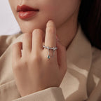 925 Sterling Silver Ring with Pavé Setting and CZ for Women