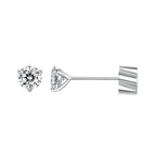 925 Sterling Silver Moissanite Earring 0.7cm White Gold Plated for Women