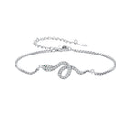 S925 Sterling Silver & Pavé CZ Platinum-Plated Bracelet