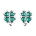 925 Sterling Silver Enamel Plated Platinum Earrings for Women
