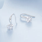 925 Sterling Silver Earrings with Pave Setting CZ 12*5mm for Women