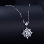 925 Sterling Silver Moissanite Necklace with Pavé Setting in Platinum, 450mm, for Women