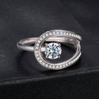 925 Sterling Silver 0.50 Carat Moissanite Ring Size 6 for Women