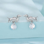 925 Sterling Silver White Gold Plated Pavé Setting CZ Earrings for Women
