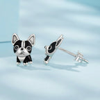 925 Sterling Silver Oxidized Enamel Earrings for Women
