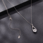 925 Sterling Silver 1 Carat Moissanite Necklace with White Gold Plating - 40+5cm Length for Women