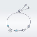 925 Sterling Silver Adjustable Bracelet for Women - 22cm