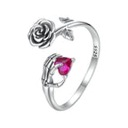 925 Sterling Silver Ring with Pavé Setting CZ, Width 0.15cm, Women's Jewelry