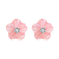 925 Sterling Silver Earrings with High-Quality Nacre and Pavé CZ, Oxidized Silver