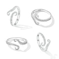 S925 Sterling Silver 0.2cm Platinum-Plated Ring