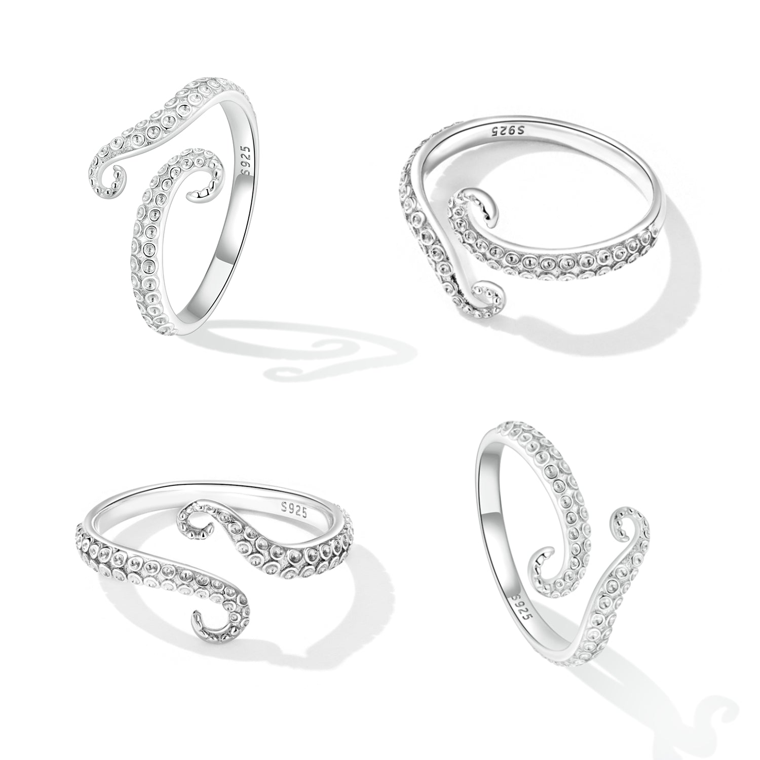 S925 Sterling Silver 0.2cm Platinum-Plated Ring