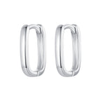 925 Sterling Silver Earrings 10*2mm with White Gold Plating for Women