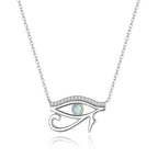 925 Sterling Silver Opal Necklace with CZ and Platinum Plating, Adjustable Length 45cm, Women’s Jewelry