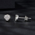 925 Sterling Silver Moissanite 0.03 Carat Earrings for Women