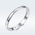 925 Sterling Silver Size 6.0 Plated Platinum Pavé Setting CZ Ring for Women