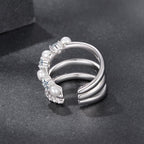 925 Sterling Silver Earrings with Moissanite and Freshwater Pearl for Women, 1.2*1.7cm, White Gold Plated
