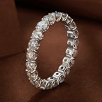 925 Sterling Silver 3mm Moissanite Ring for Women Size 6