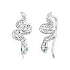 925 Sterling Silver Earrings with Pavé Setting and White Gold Plating for Women