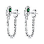 925 Sterling Silver Earrings with CZ in White Gold Plating
