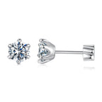 925 Sterling Silver 0.5 Carat Moissanite Earrings for Women