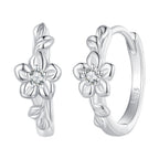 925 Sterling Silver Earrings with Zircon and Platinum Plating