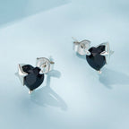 925 Sterling Silver Earrings with Pavé Setting and CZ