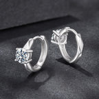 925 Sterling Silver Moissanite 0.50 Carat Earrings for Women