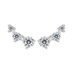 925 Sterling Silver Earrings with Pavé Setting CZ | Size 0.6*1.45cm for Women