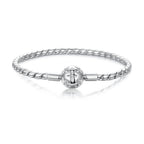 925 Sterling Silver White Gold Plated Bracelet with CZ Pendant for Women