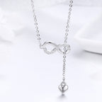925 Sterling Silver Adjustable Necklace 38-45cm for Women