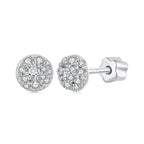 925 Sterling Silver White Gold Plated Moissanite Earrings Size 10mm for Women