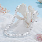 925 Sterling Silver White Gold Plated 39-45.5cm Quality Shell Pearl Necklace for Women