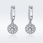 925 Sterling Silver Plated Platinum Pavé Setting CZ Earrings