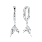 925 Sterling Silver Earrings with Nano Opal Stone and CZ in White Gold Finish