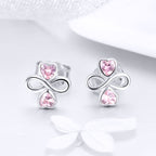 925 Sterling Silver Platinum Plated Pavé Setting CZ Earrings