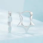 S925 Sterling Silver Earrings for Women - Oxidized Silver, 17x4mm