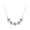 925 Sterling Silver 4mm Moissanite Plated Platinum Necklace for Women