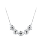 925 Sterling Silver 4mm Moissanite Plated Platinum Necklace for Women