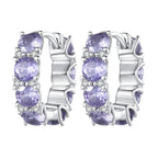 925 Sterling Silver Earrings with Pavé Setting and Plated Platinum for Women