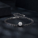 925 Sterling Silver 0.50 Carat Moissanite Bracelet for Women - 15+6cm - Plated White Gold