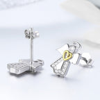 925 Sterling Silver Plated Platinum Gold Earrings for Women