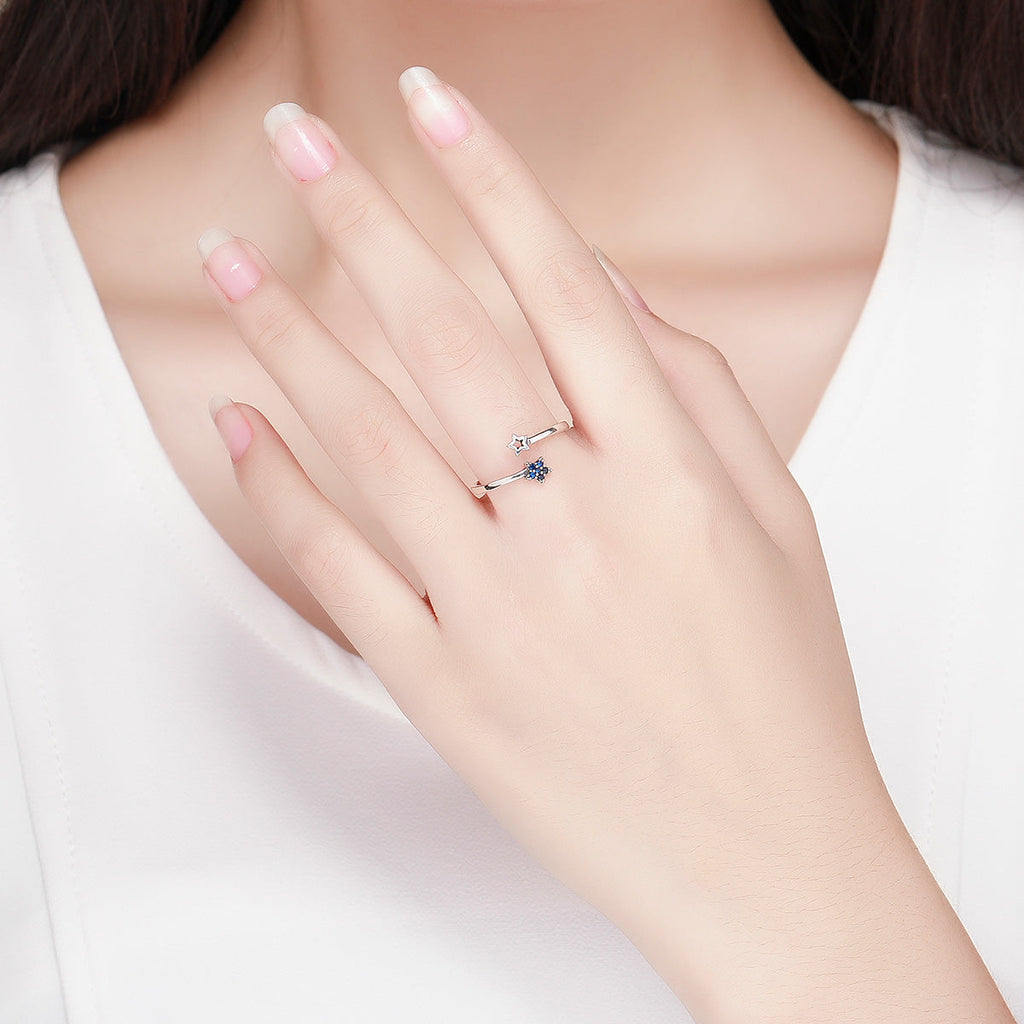925 Sterling Silver Adjustable Ring, 0.2cm Width, Size 1.1*0.7cm, Women