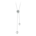 925 Sterling Silver 5mm Moissanite Necklace with Pavé Setting in White Gold, 450mm Length for Women