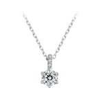 925 Sterling Silver Moissanite Plated Platinum Necklace for Women, 6.5mm, Style L, 400mm Length