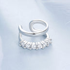 925 Sterling Silver Earrings with Pavé Setting CZ in Platinum