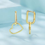 925 Sterling Silver Earrings with Love Pendant for Women