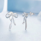 925 Sterling Silver Earrings with White Gold Plating - 1.8x1.3cm for Women