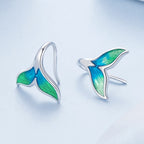 925 Sterling Silver White Gold Plated Enamel Earrings for Women
