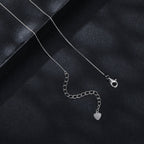 925 Sterling Silver 5mm Moissanite Necklace with Pavé Setting in White Gold, 450mm Length for Women